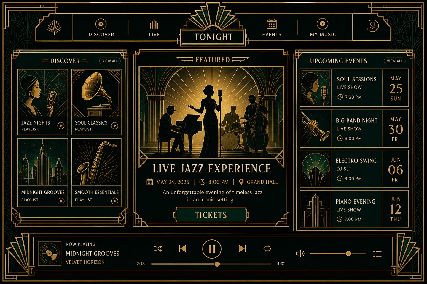 Art Deco layout — interface screenshot