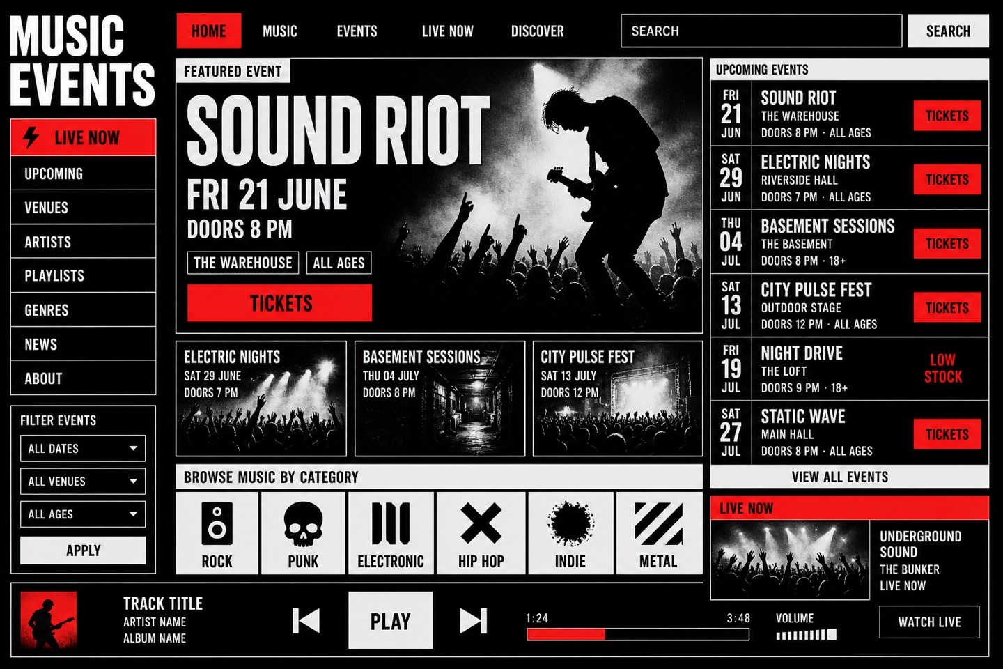 Brutalism layout — interface screenshot