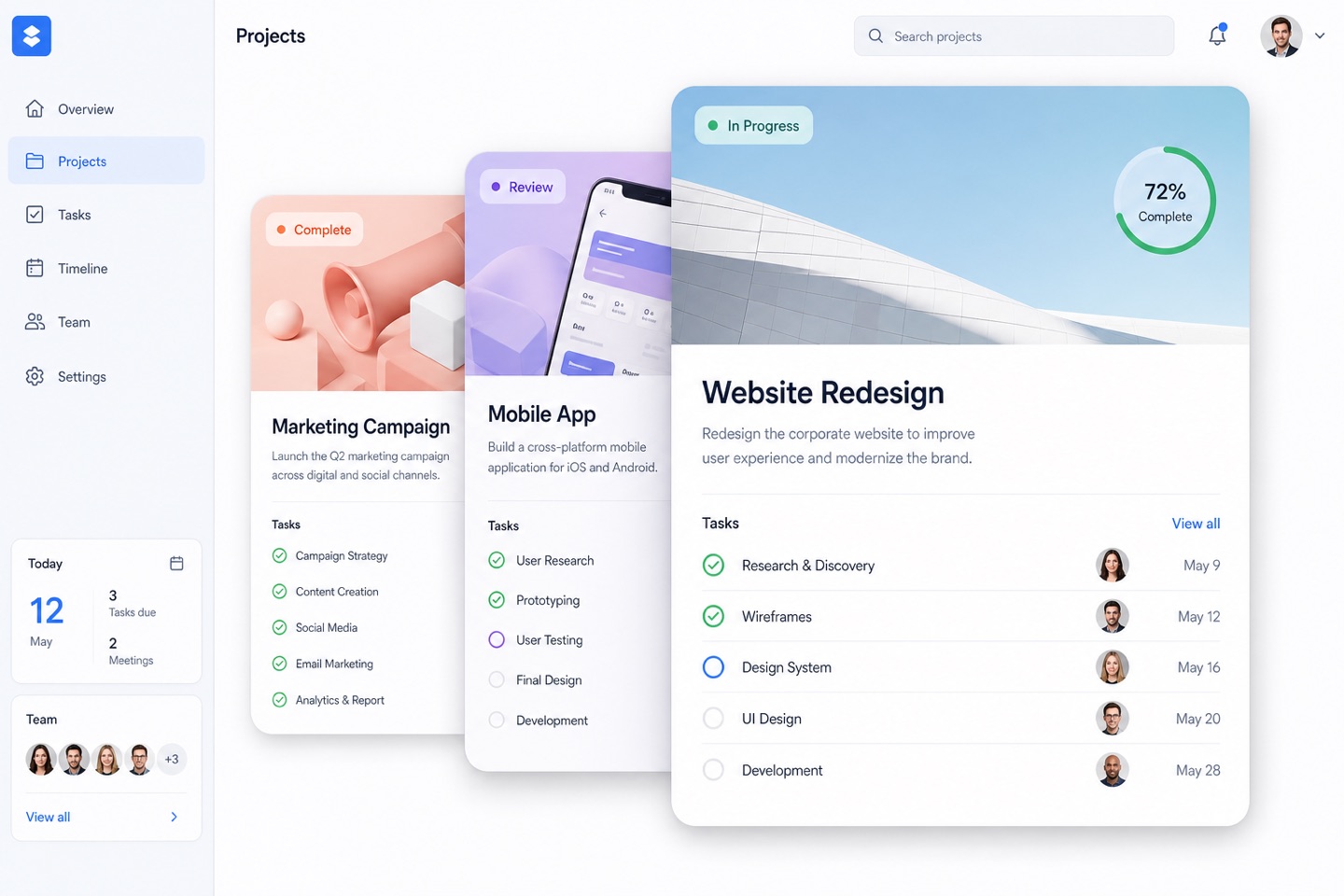 Dimensional Layering layout — interface screenshot