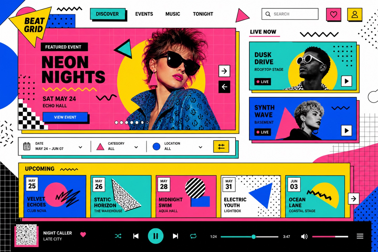 Memphis Design layout — interface screenshot
