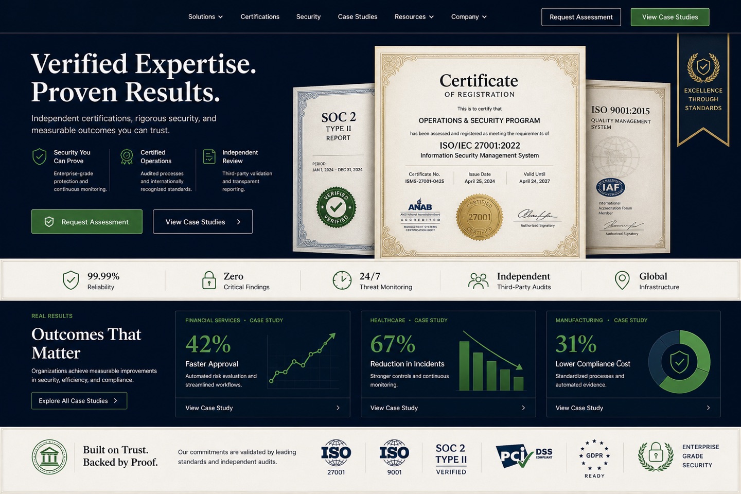 Trust & Authority layout — interface screenshot