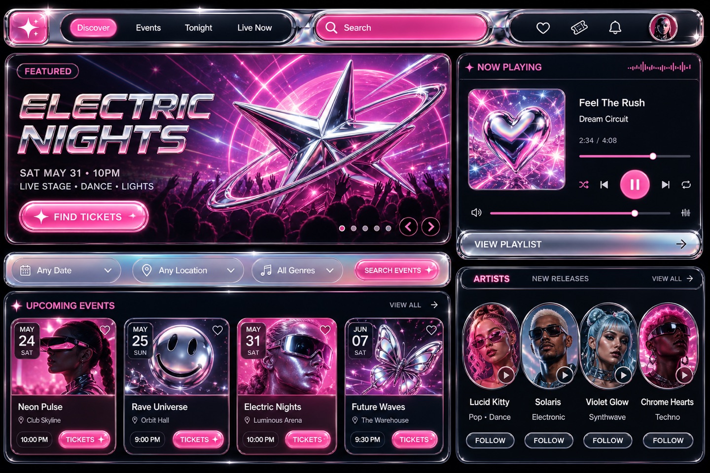 Y2K Aesthetic layout — interface screenshot